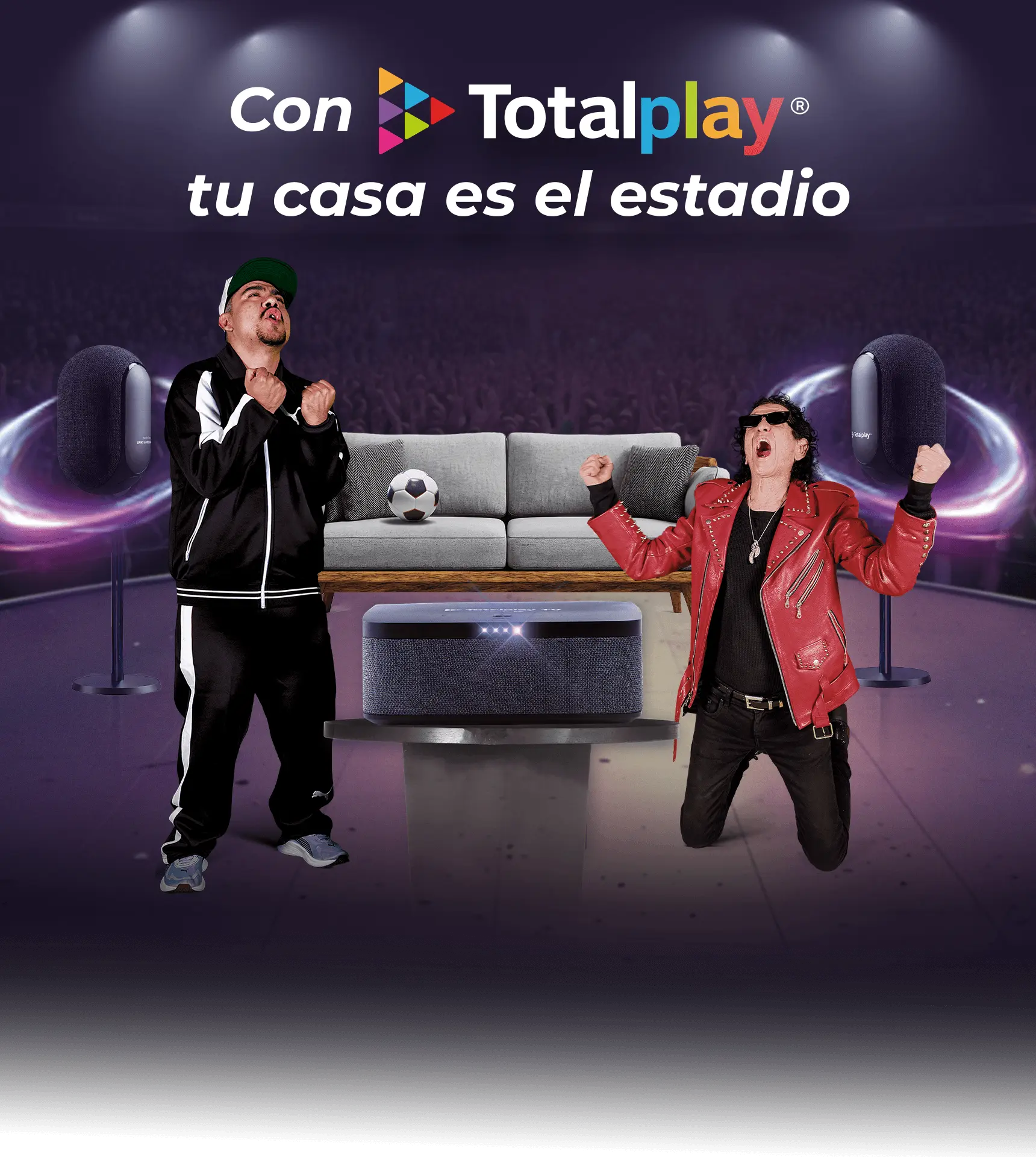 Banner promocional de Totalplay con el mensaje tu casa es el estadio